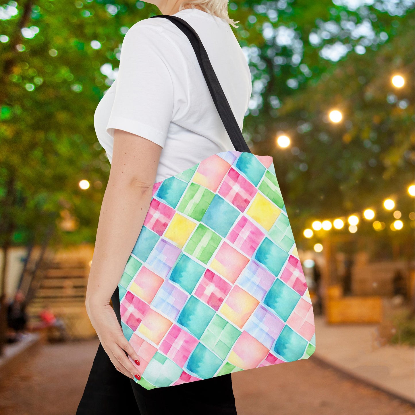 Watercolor Weave Canvas Tote Bag