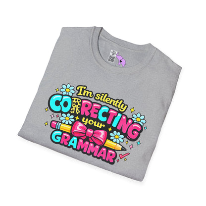 I'm Silently Correcting Your Grammar (Colorful) Adult T-shirt