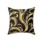 Black & Gold Luxe Swirl Throw Pillow
