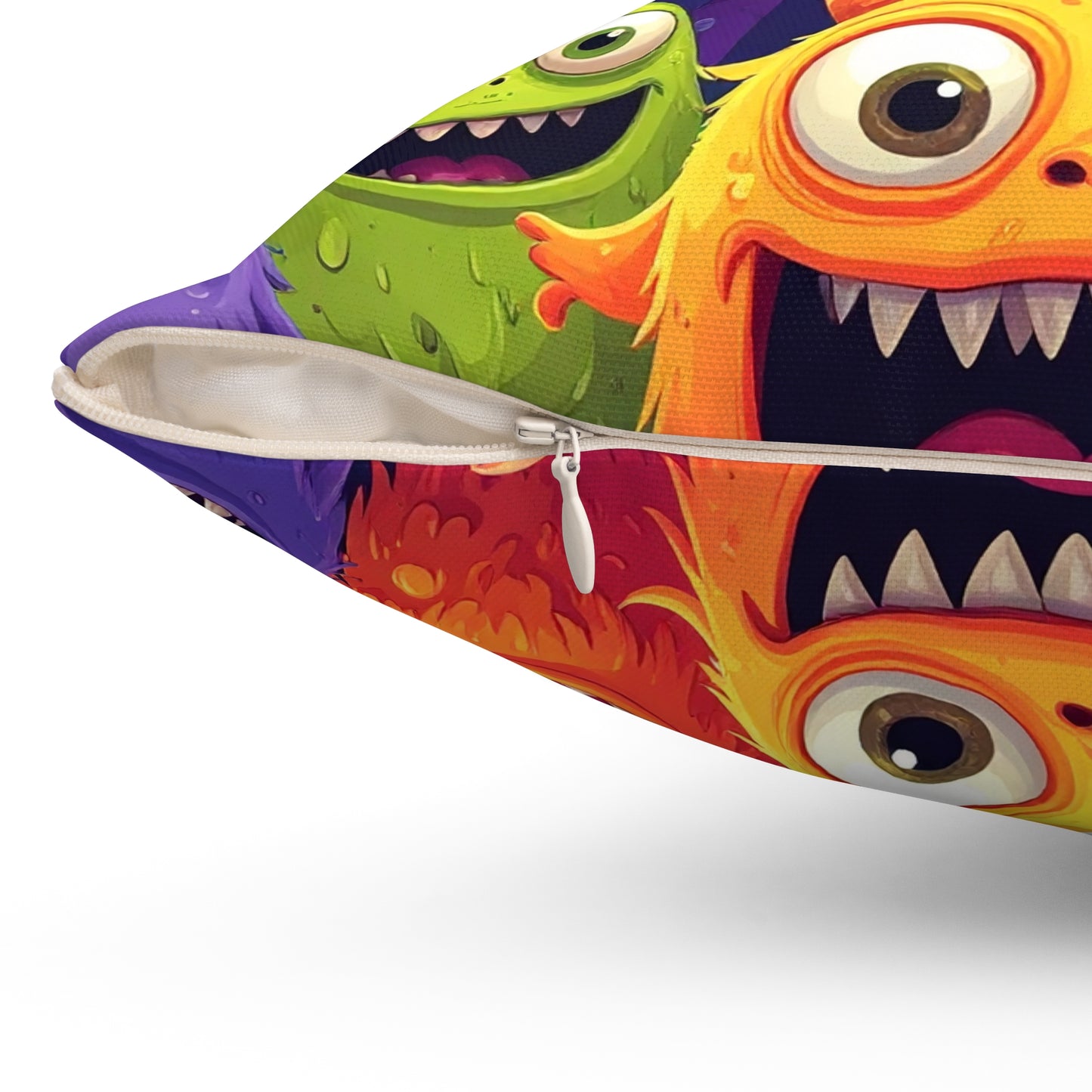 Happy Little Monsters Throw Pillow