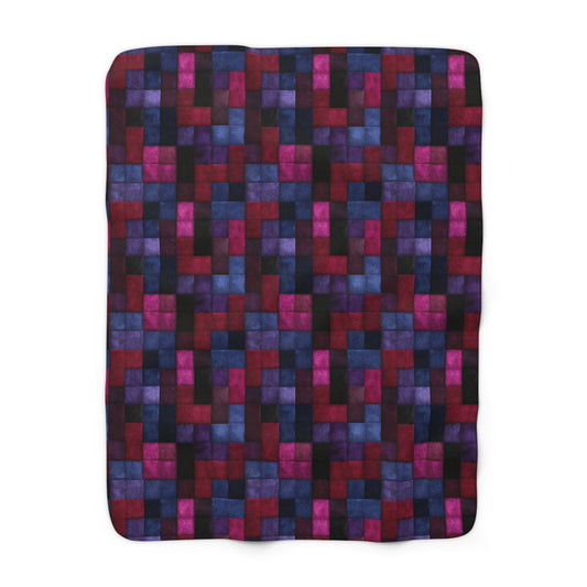 Velvet Mosaic Print Fleece Blanket
