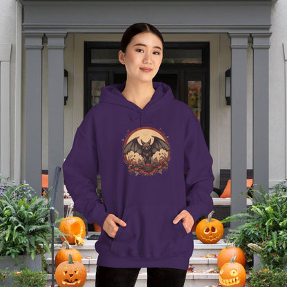 Creepy Bats Over Moon 10 Heavy Blend™ Hooded Sweatshirt