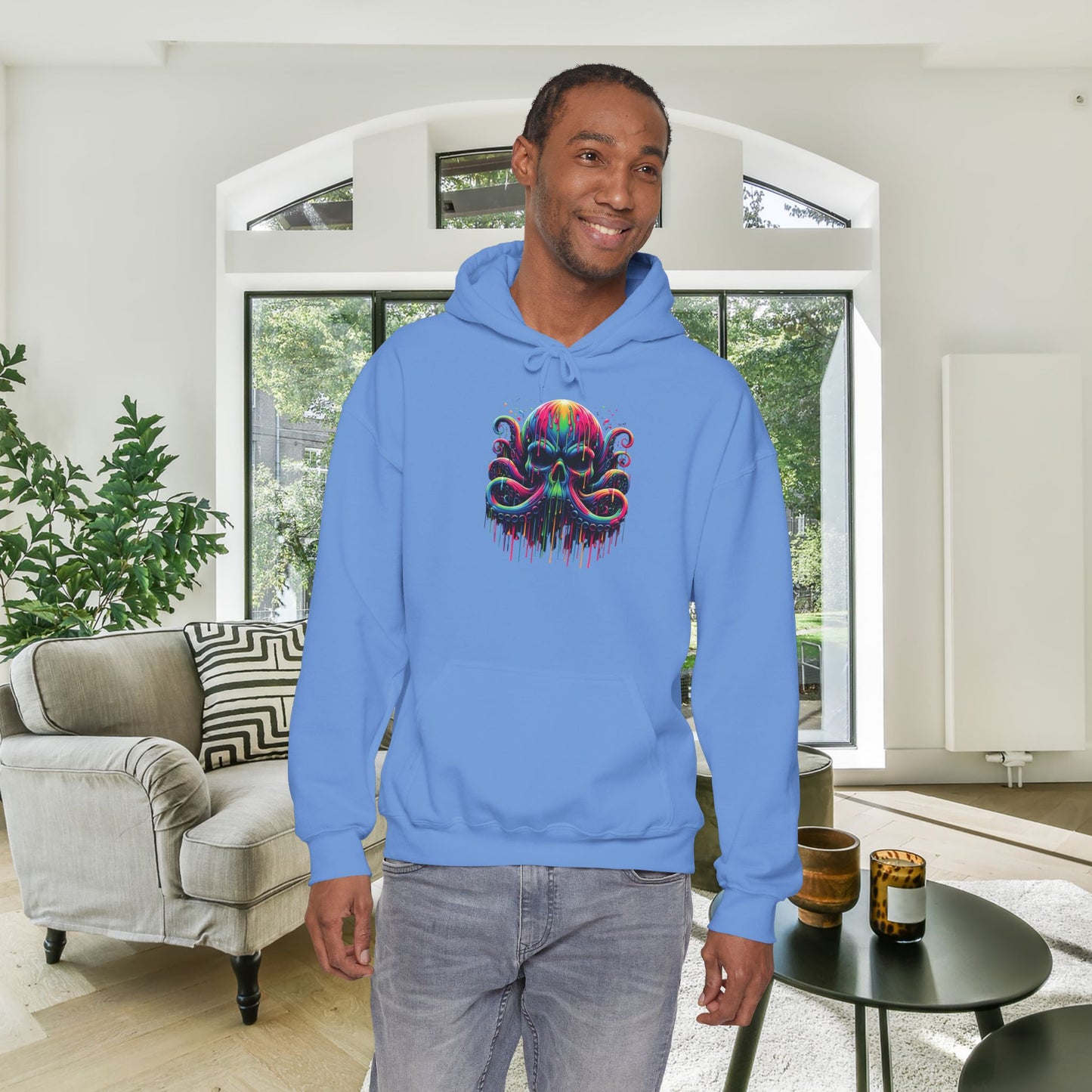 Colorful Skeleton Octopus Heavy Blend™ Hooded Sweatshirt