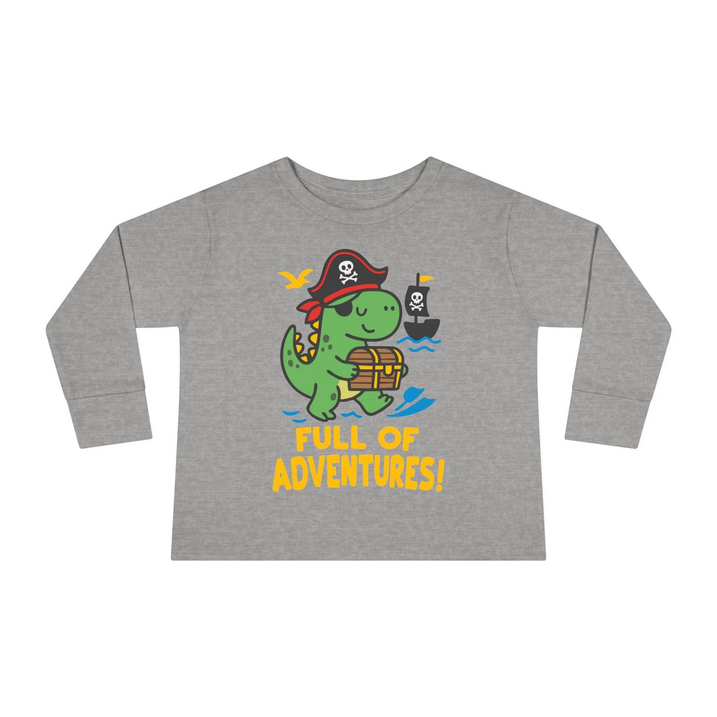 Full of Adventures (Dinosaur Pirate) Toddler Long Sleeve Tee