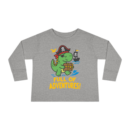 Full of Adventures (Dinosaur Pirate) Toddler Long Sleeve Tee