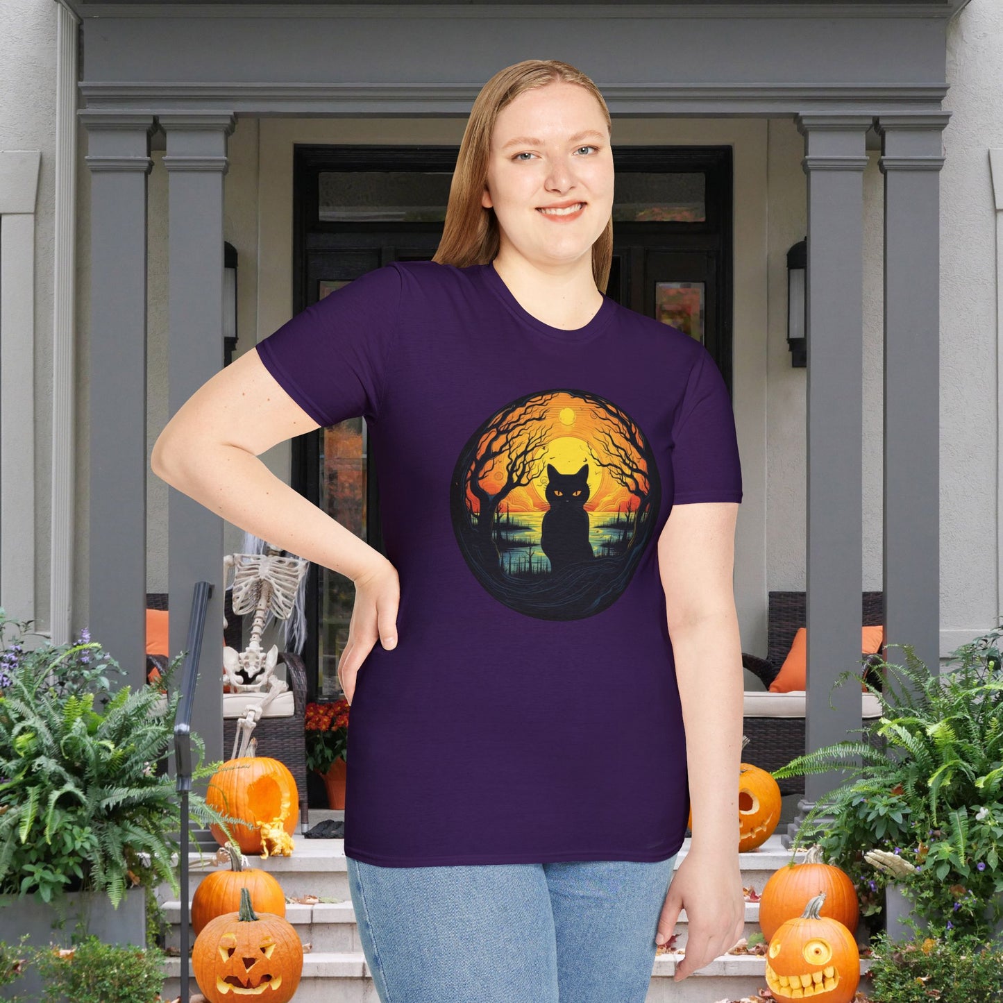 Creepy Black Cats 6 Adult T-shirt