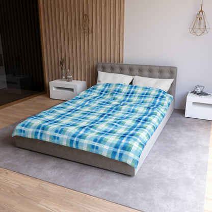 Ocean Sunset Plaid Microfiber Duvet Cover