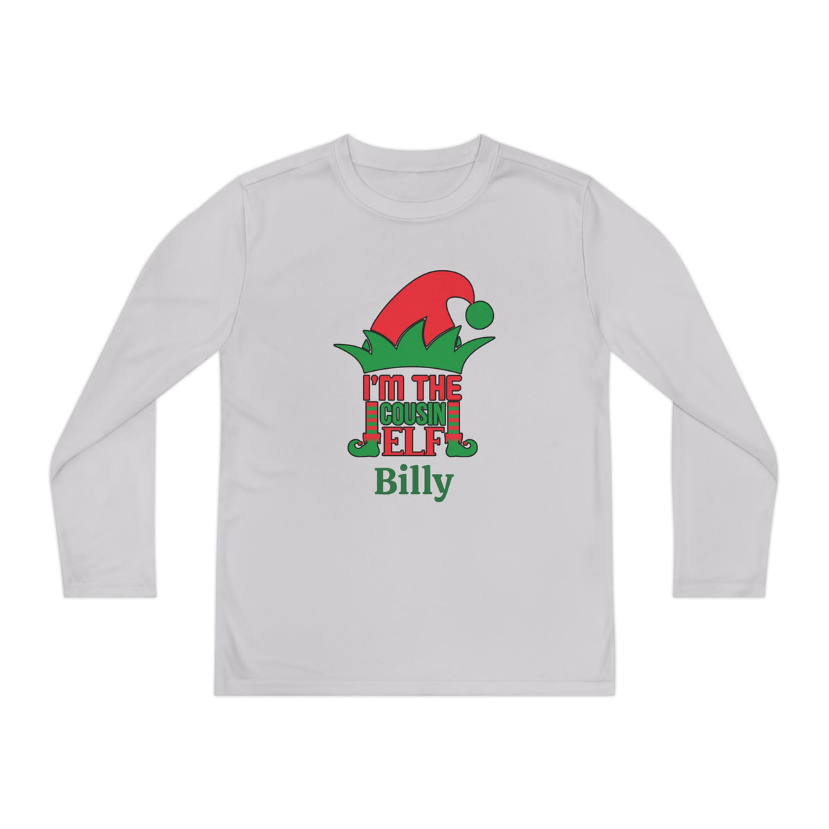 I'm The Cousin Elf Personalized Youth Long Sleeve Tee