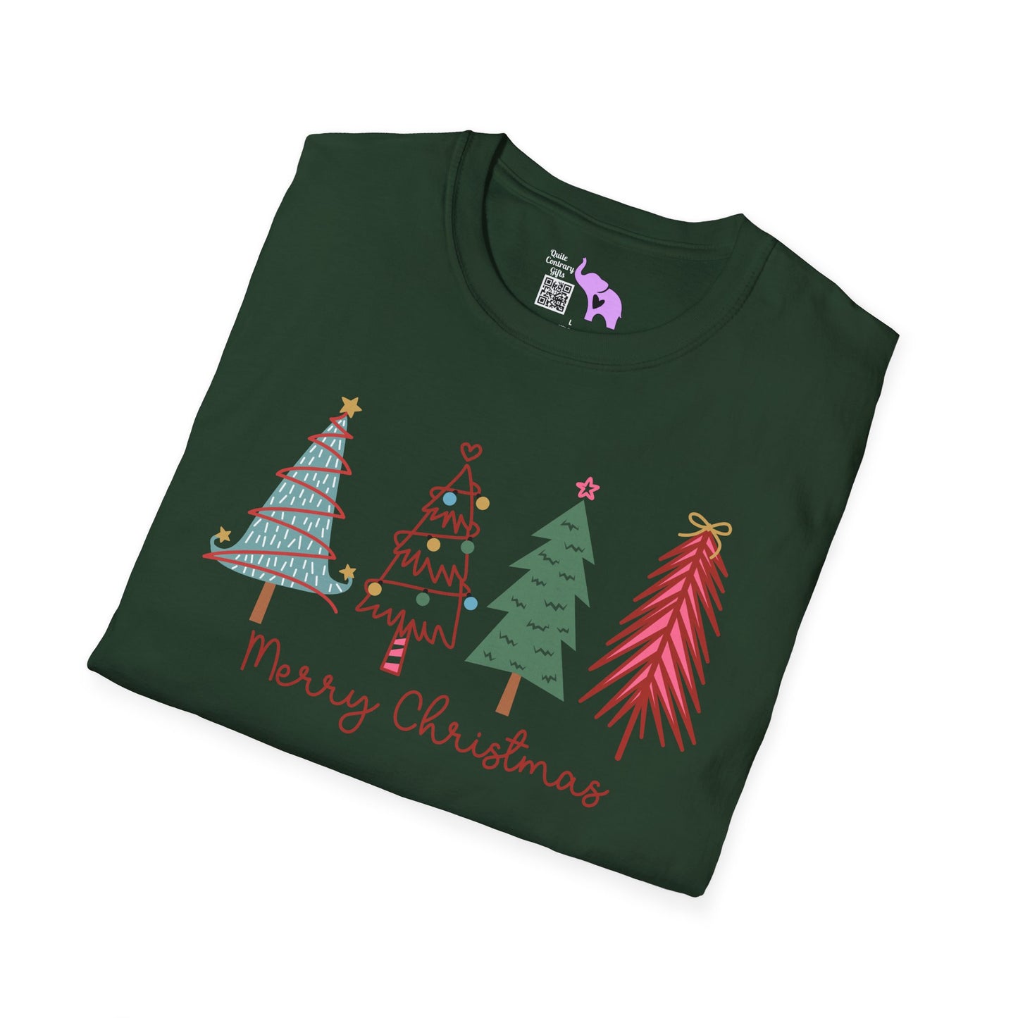 Merry Christmas Trees Adult T-shirt