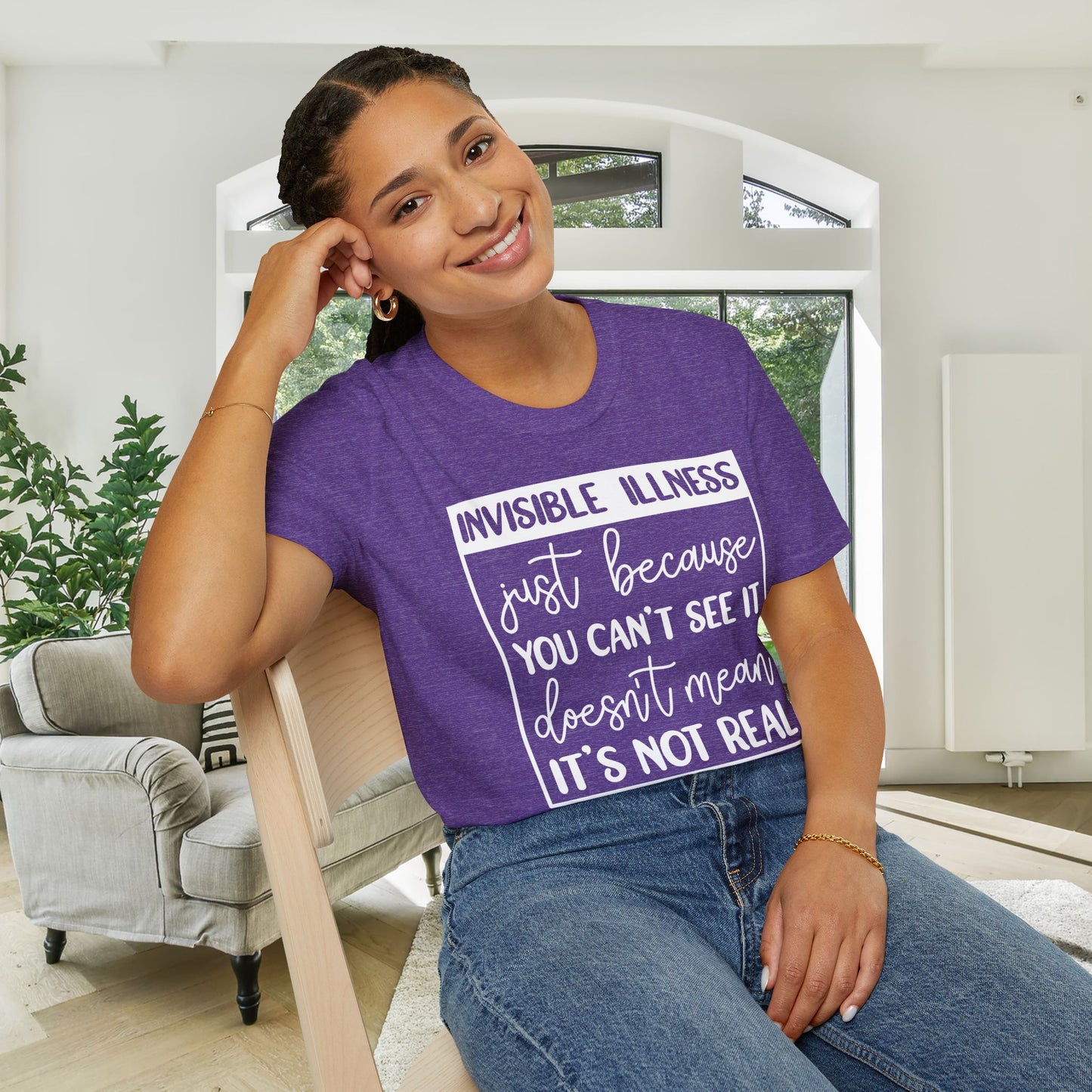 Invisible Illness: Just Because You Can't See It Doesn't Mean It's Not Real Adult T-shirt