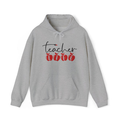 Teacher Life (Apples) Heart Heavy Blend™ Hooded Sweatshirt