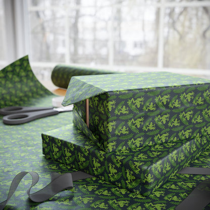 Emerald Canopy Frogs Wrapping Paper