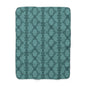 Teal Lace Pattern Sherpa Fleece Blanket