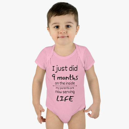 I Just Did 9 Months on the inside Infant Baby Rib Bodysuit