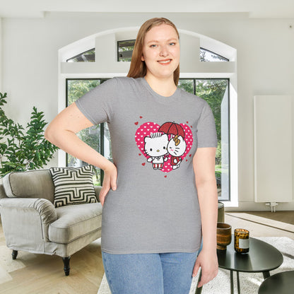 Valentines Hello Kitty Couple Adult T-shirt