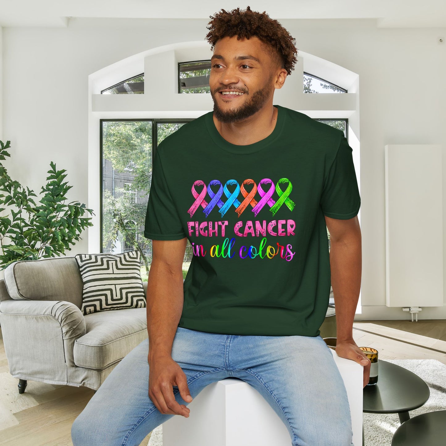 Fight Cancer in All Colors 4 Adult T-shirt