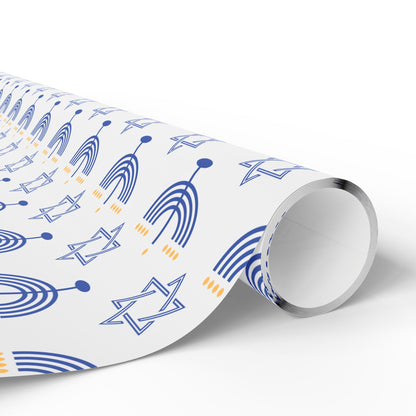 Menorah/Star of David Hanukkah Wrapping Paper