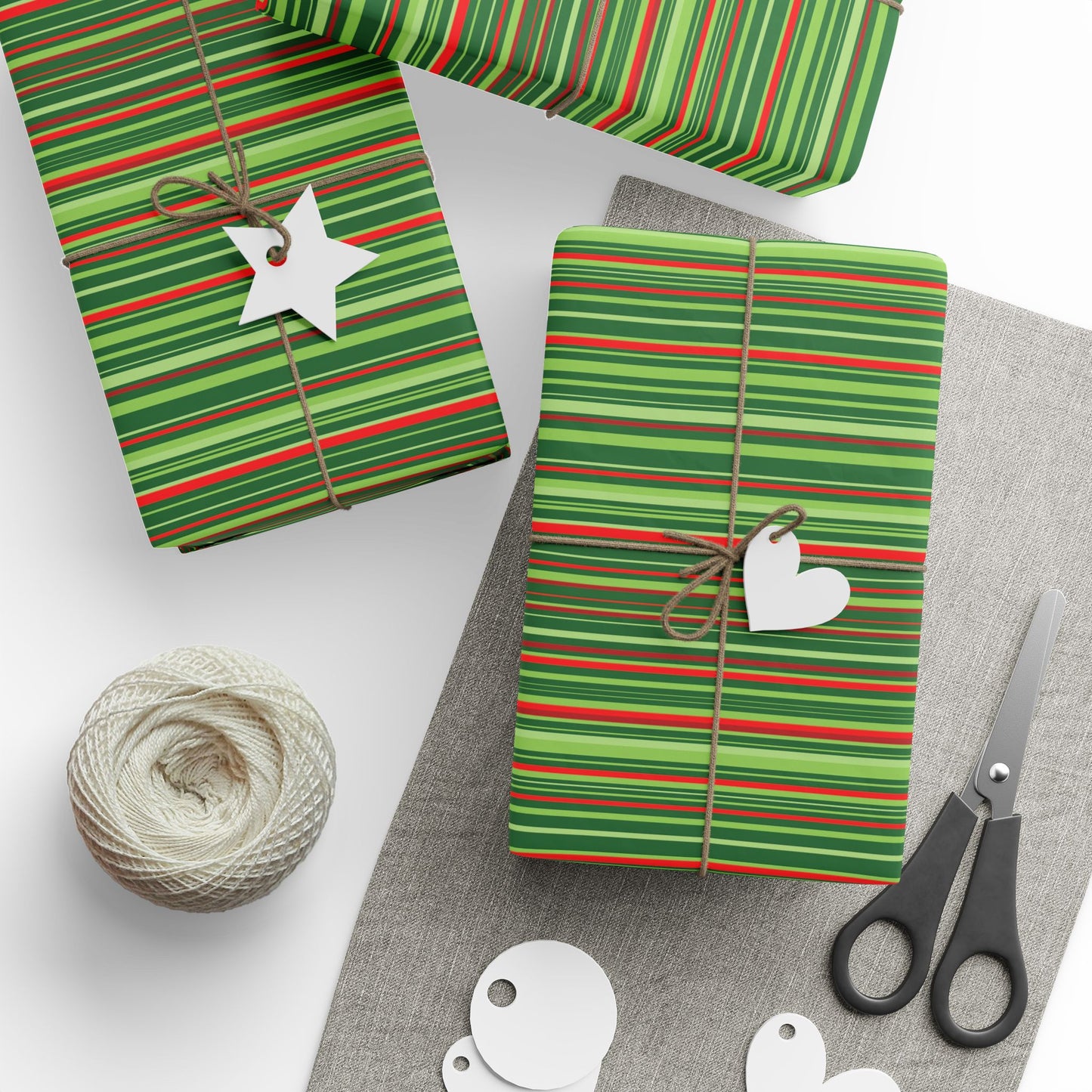 Christmas Cheer Stripes Wrapping Paper