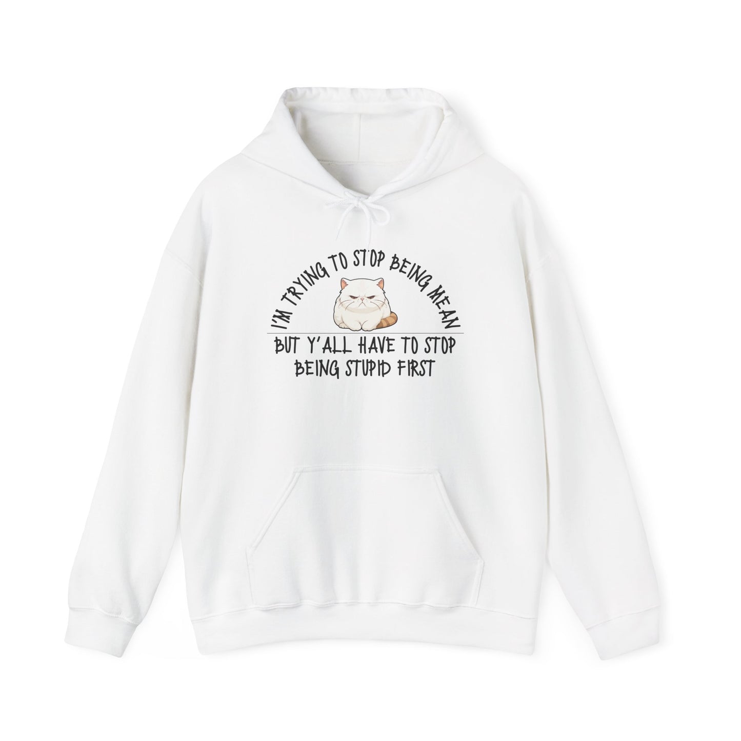 I'm Trying To Stop Being Mean... Heavy Blend™ Hooded Sweatshirt