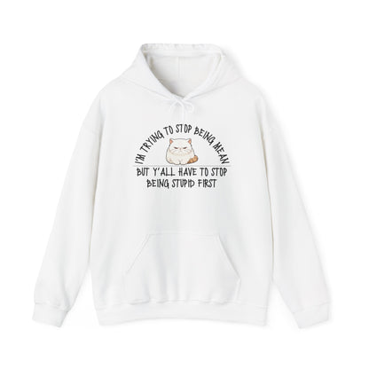 I'm Trying To Stop Being Mean... Heavy Blend™ Hooded Sweatshirt