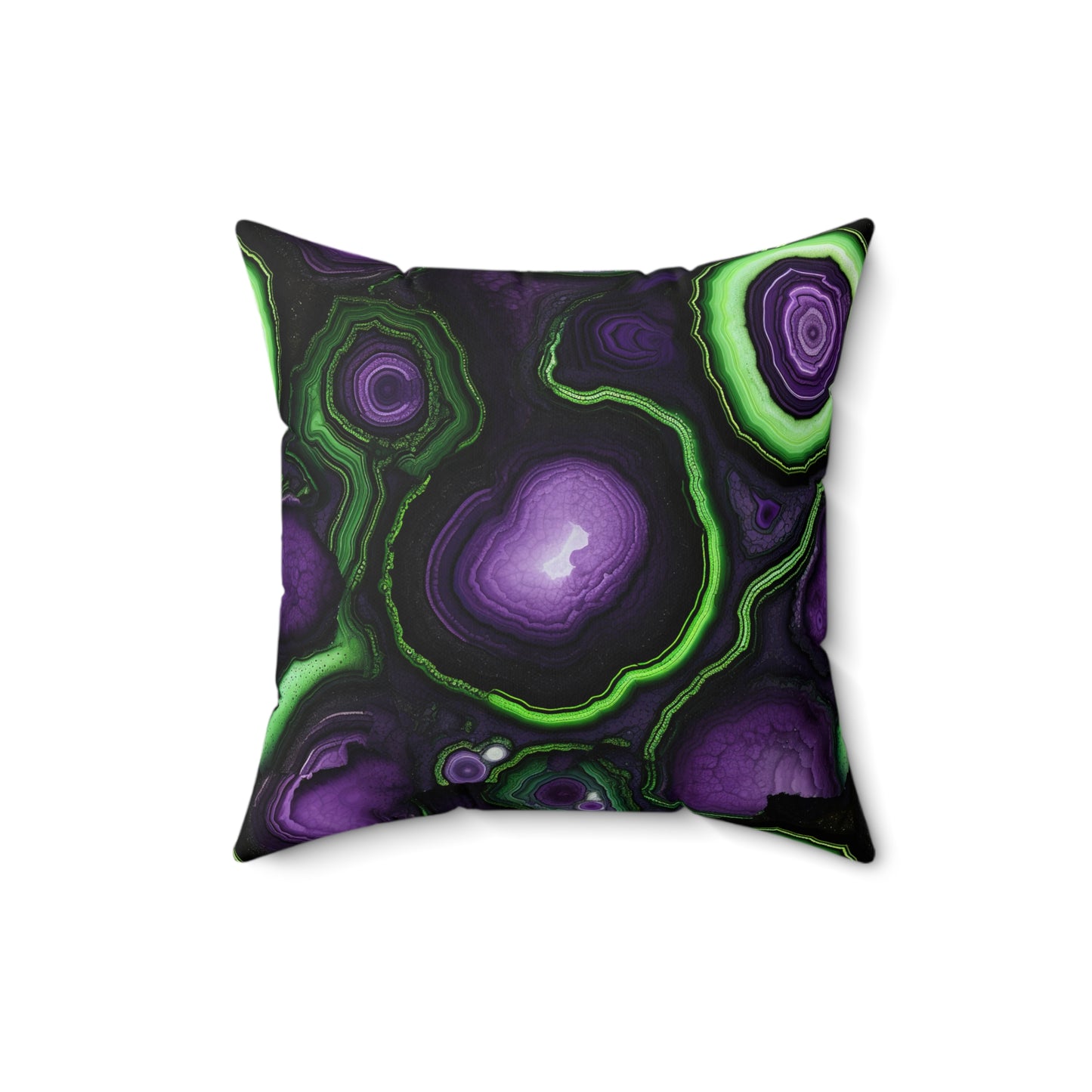 Amethyst & Lime Fracture Throw Pillow