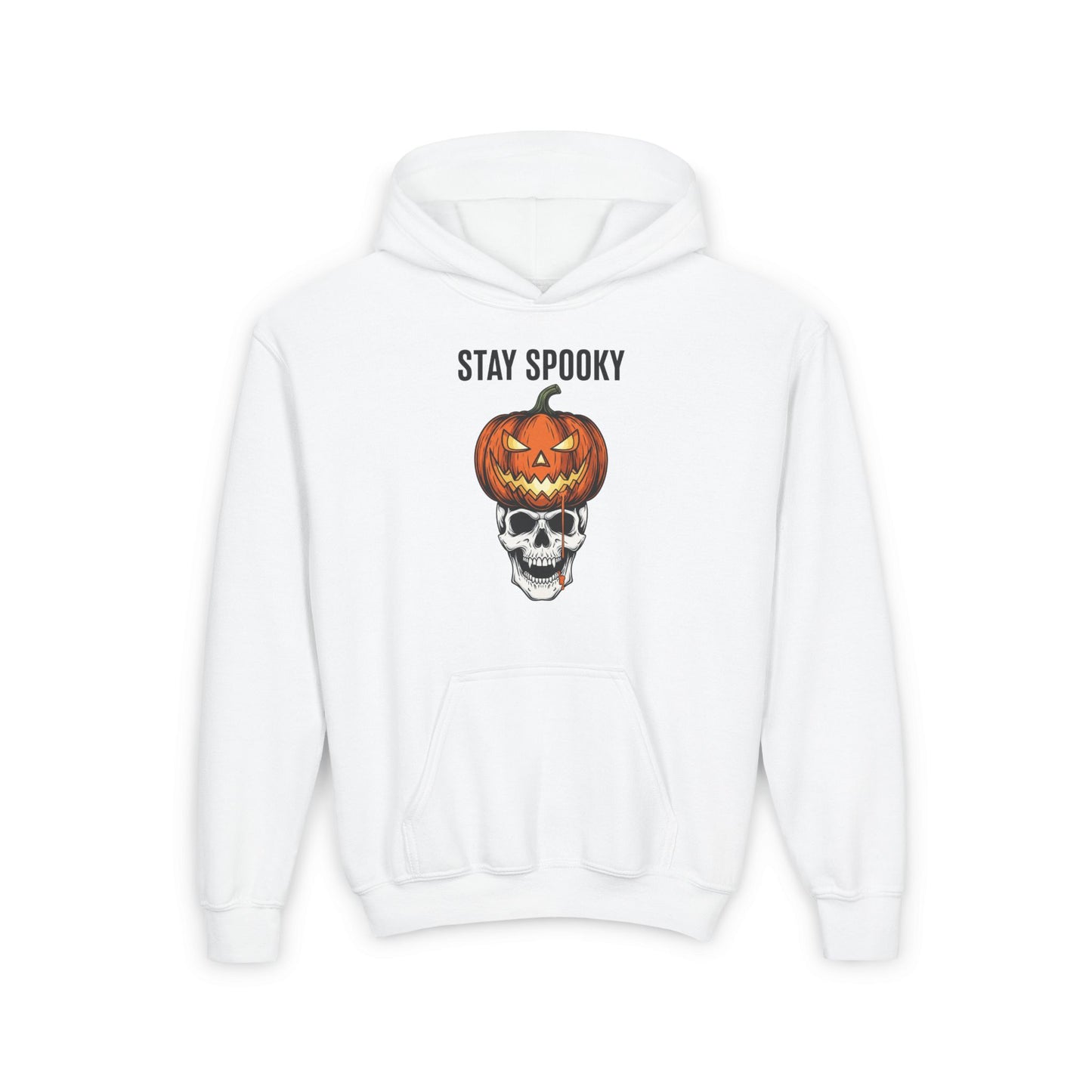 Stay Spooky (Pumpkin/Skull) Youth Heavy Blend Hoodie