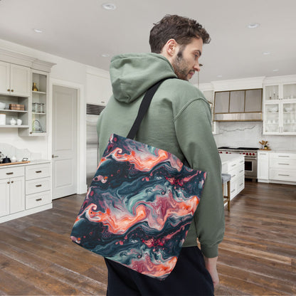 Pink Venom Marble Canvas Tote Bag