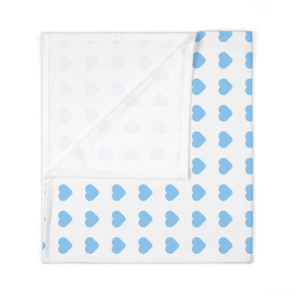 Powder Blue Sweethearts Swaddle Blanket