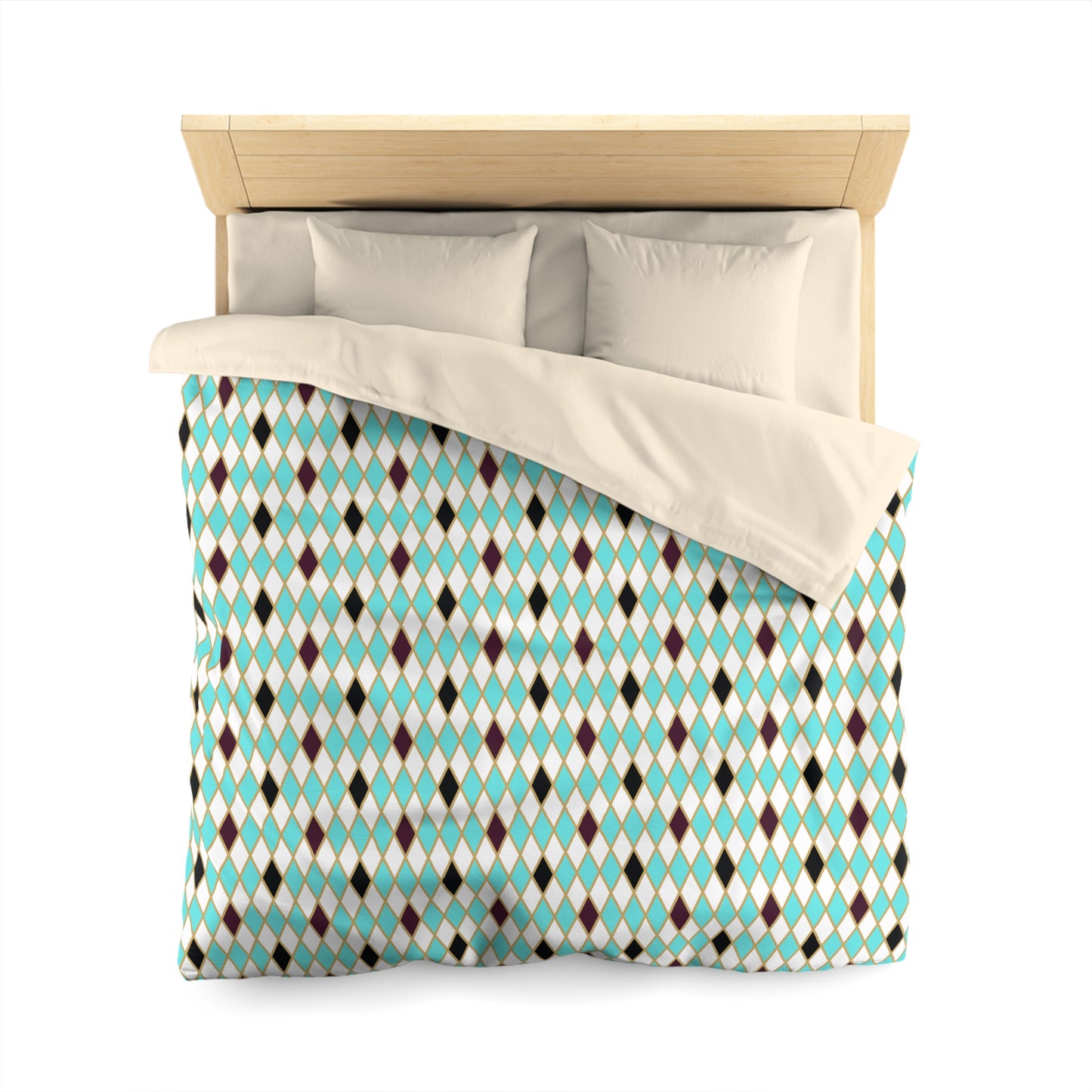 Teal Mosaic Harlequin Microfiber Duvet Cover