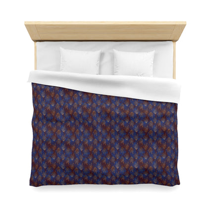 Midnight Gilded Leaves Microfiber Duvet Cover
