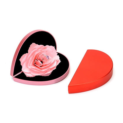 3D  Heart-shaped Rose Love Ring Box