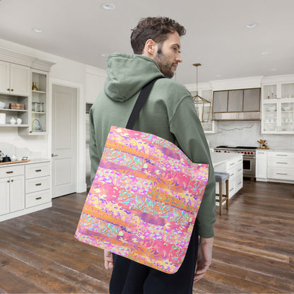Wild Tropic Collage Canvas Tote Bag