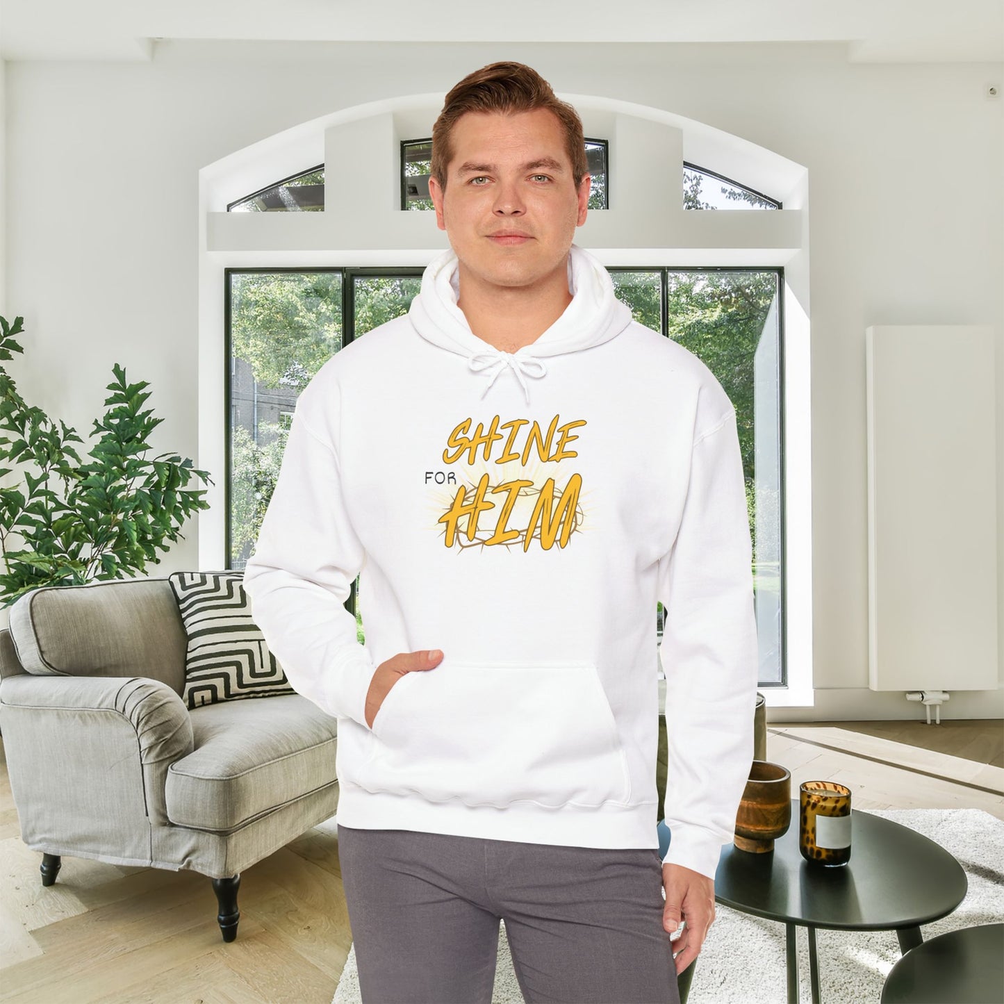 Shine For Him Heavy Blend™ Hooded Sweatshirt