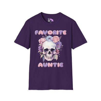 Favorite Auntie Skull Purple/Pink Adult T-shirt