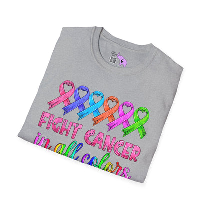Fight Cancer in All Colors 4 Adult T-shirt