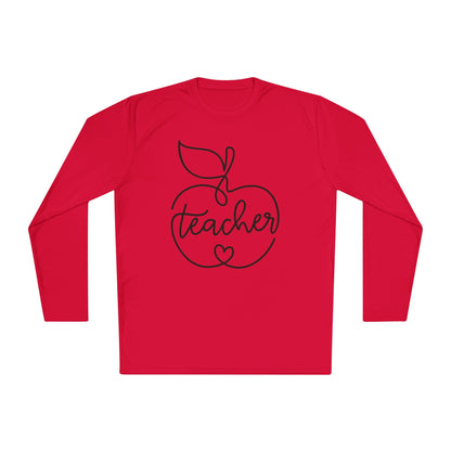 Teacher w/Apple Adult Long Sleeve Tee