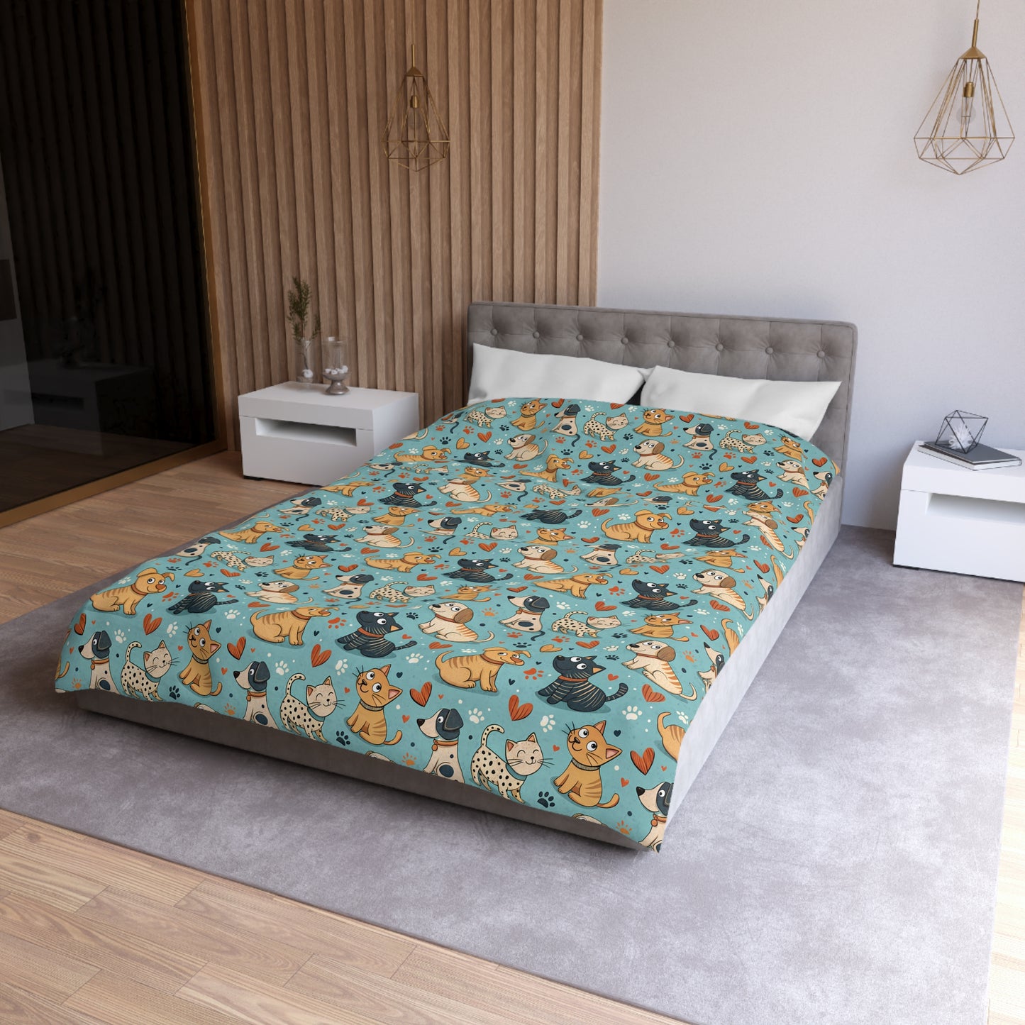 Paws & Whiskers Microfiber Duvet Cover