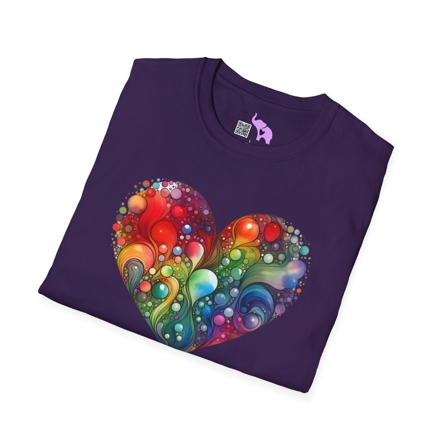 Color Burst Heart Adult T-shirt