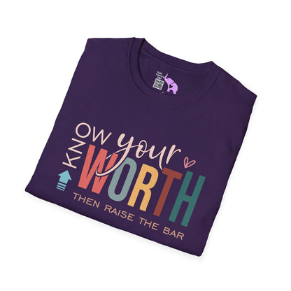 Know Your Worth Then Raise The Bar Adult T-shirt