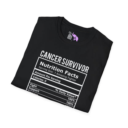 Cancer Survivor Nutrition Facts Adult T-shirt
