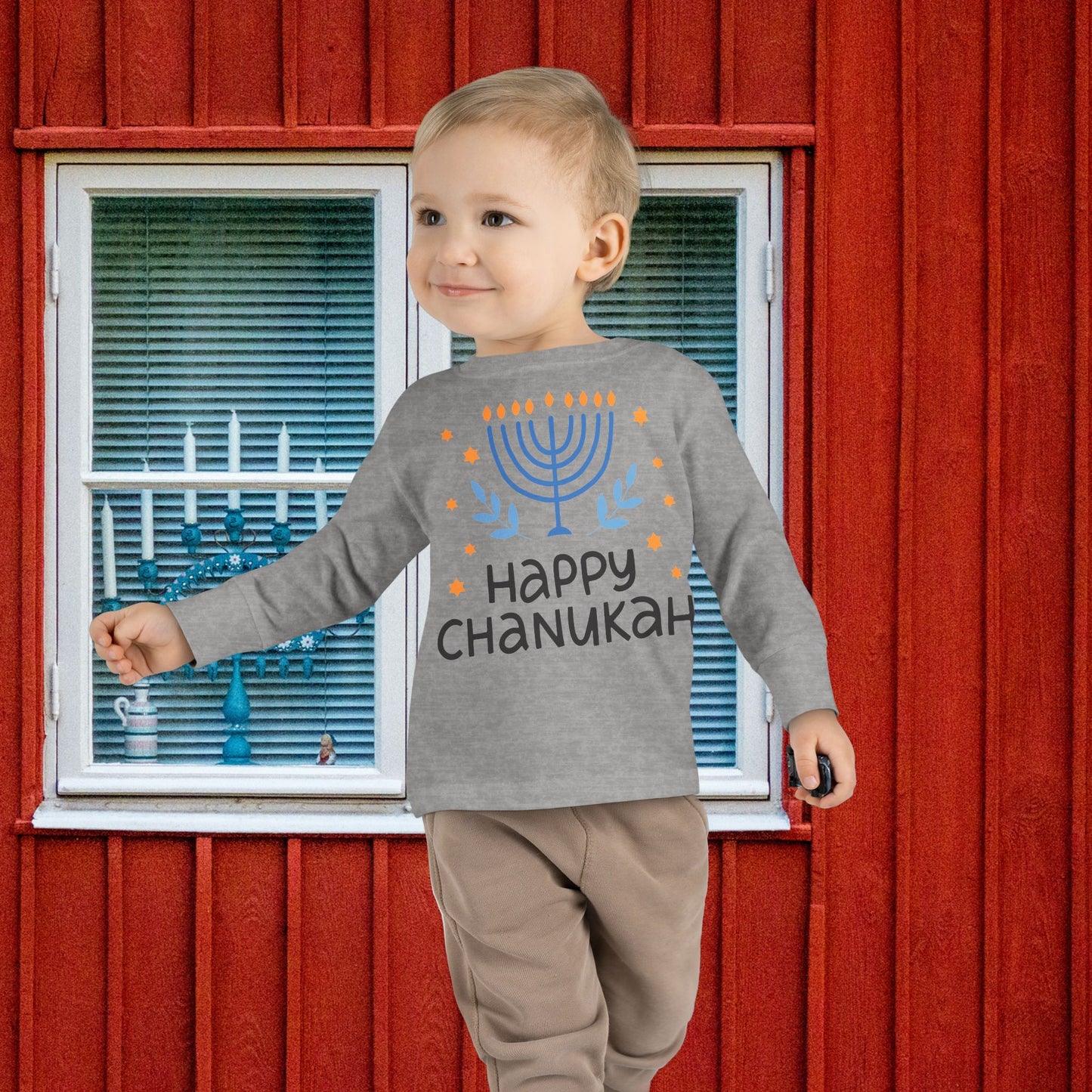 Happy Chanukah Toddler Long Sleeve Tee