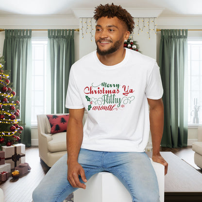 Merry Christmas Ya Filthy Animal Adult T-shirt