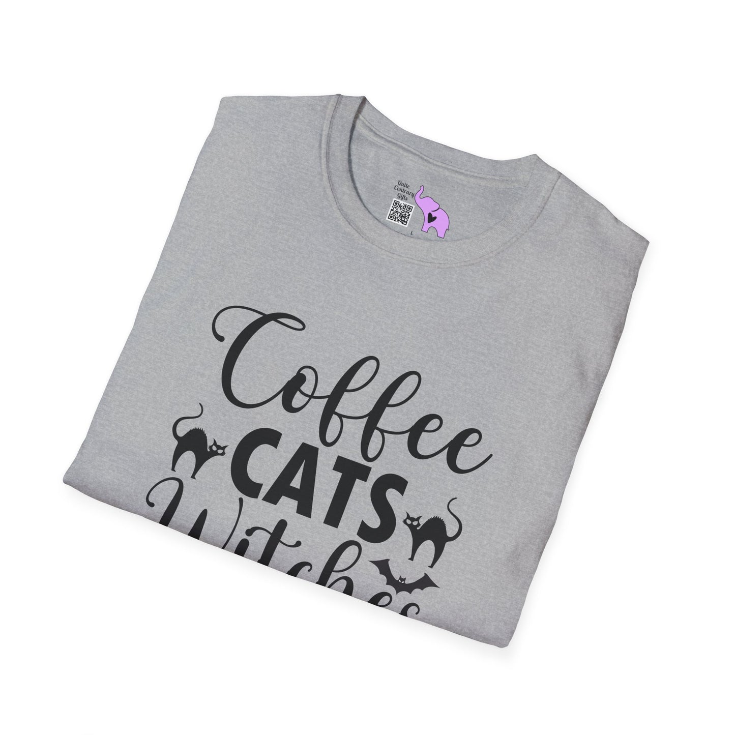 Coffee Cats Witches & Spells Adult T-shirt