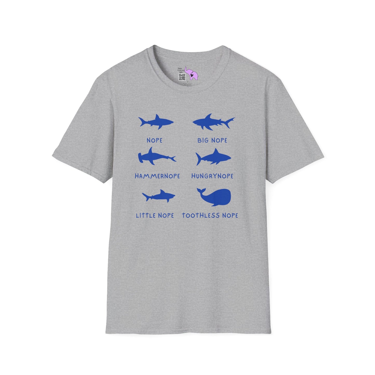 Nope Sharks Adult T-shirt