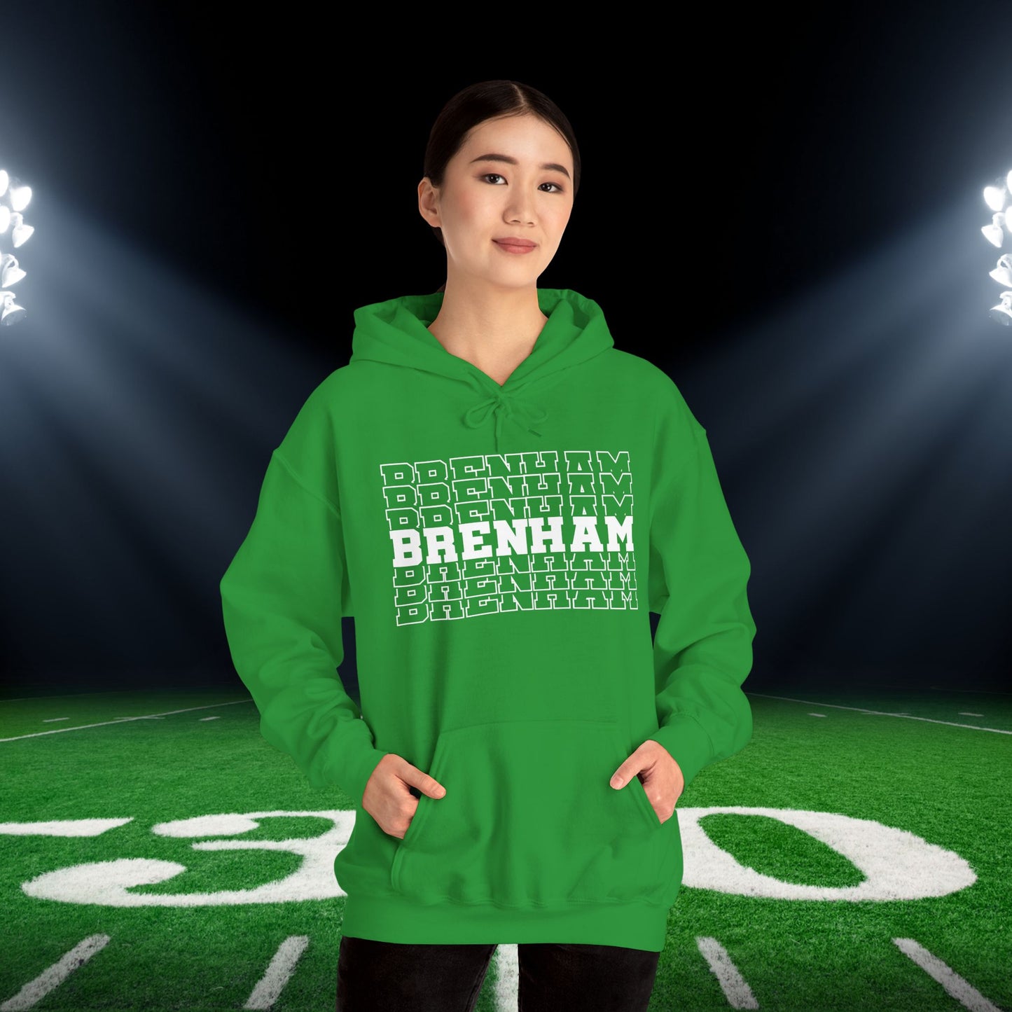 Brenham (Stacked) Adult Heavy Blend™ Hooded Sweatshirt