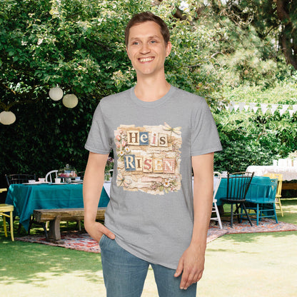 He Is Risen (Lace Collage) Adult T-shirt