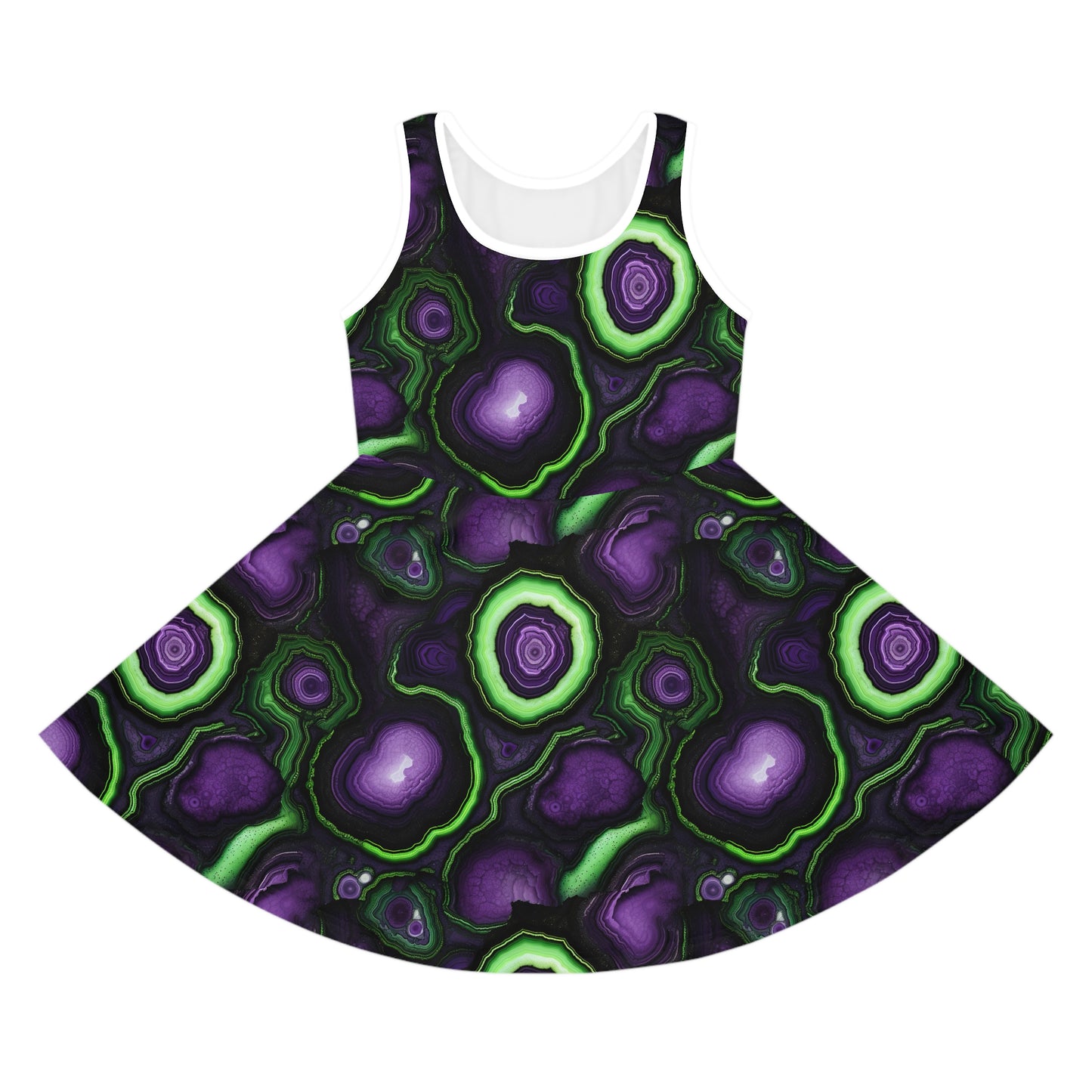 Amethyst & Lime Fracture Girls' Sleeveless Sundress