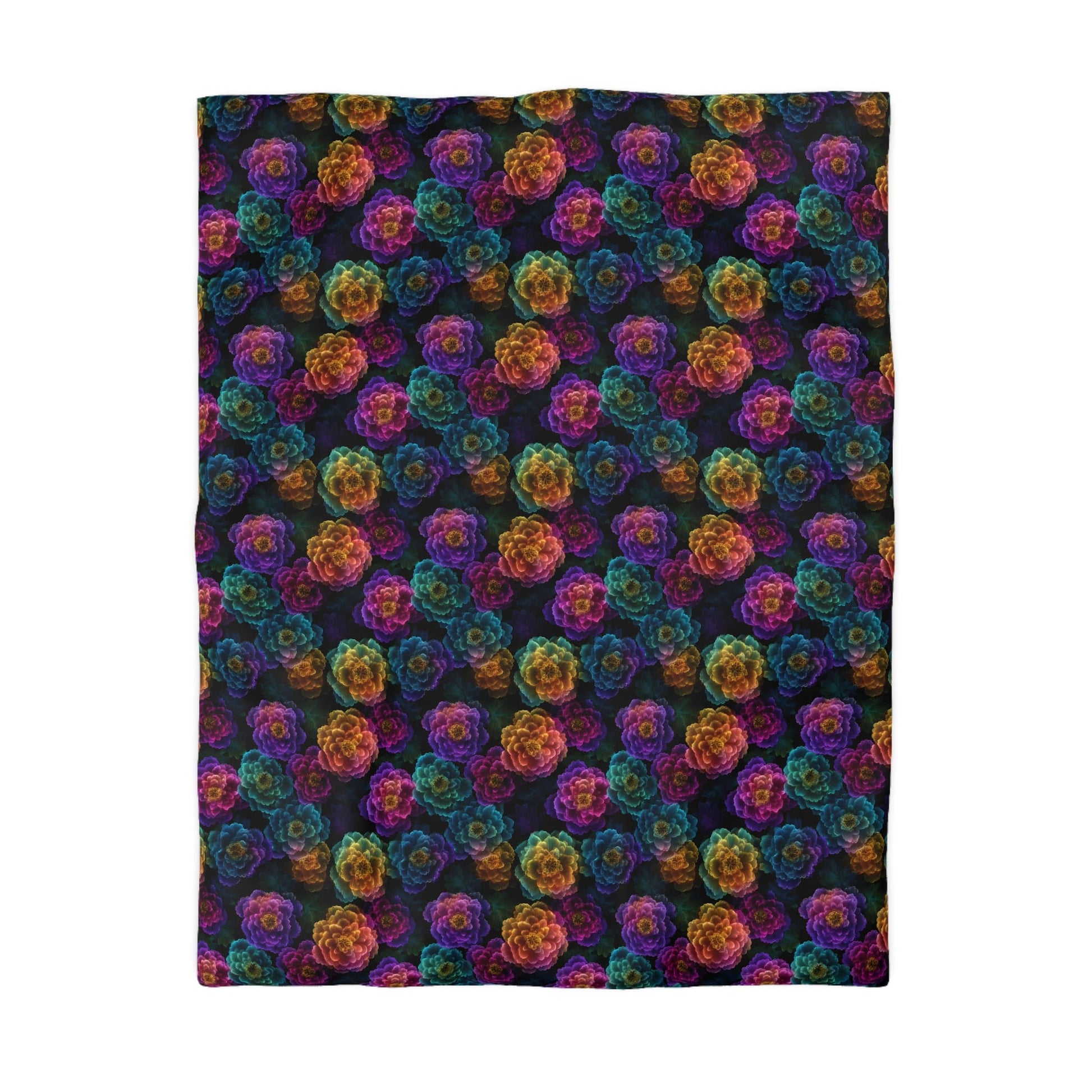 Neon Whisper Blooms Microfiber Duvet Cover