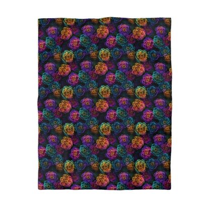 Neon Whisper Blooms Microfiber Duvet Cover