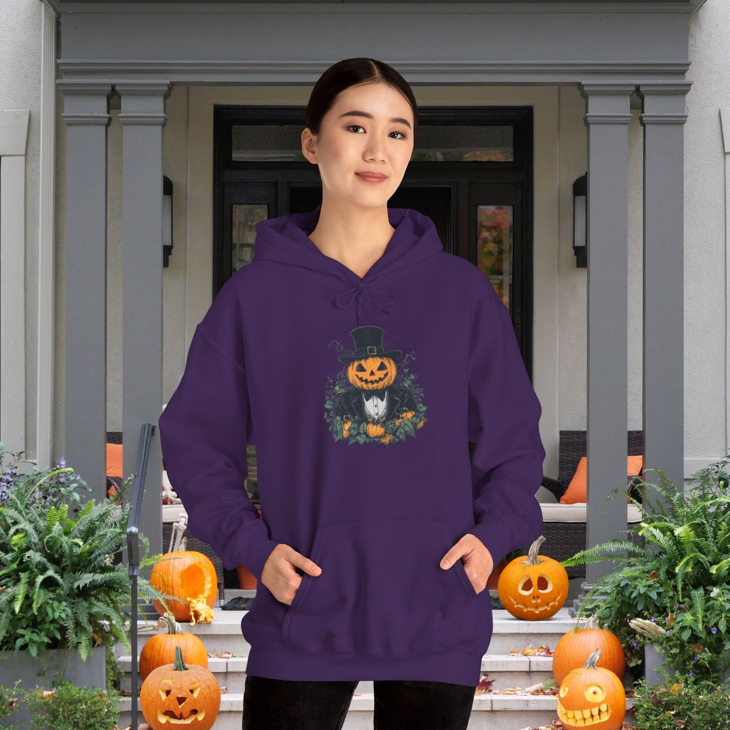 Halloween Pumpkin Man Heavy Blend™ Hooded Sweatshirt
